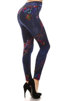 FLEECE-- Jeggings w- Rainbow Reptile (Sublimation) style 2