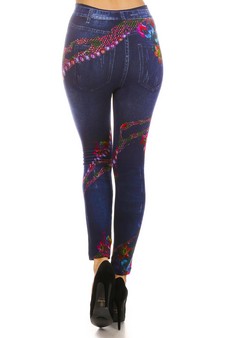 FLEECE-- Jeggings w- Rainbow Reptile (Sublimation) style 3