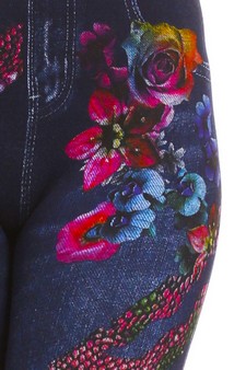 FLEECE-- Jeggings w- Rainbow Reptile (Sublimation) style 4