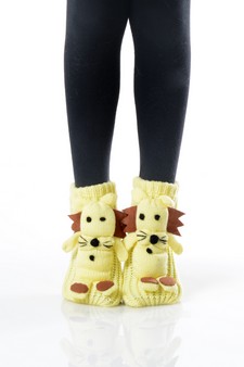 Kid’s 3-D Animal Thick Knit Slipper Socks