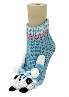 PANDA BEAR NON SKID 3D ANIMAL SLIPPER SOCKS WITH GRIPS style 3