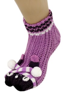 PANDA BEAR NON SKID 3D ANIMAL SLIPPER SOCKS WITH GRIPS style 5