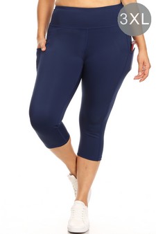 Women's High Rise 5-Pocket Activewear Capri Leggings (XXXL only)