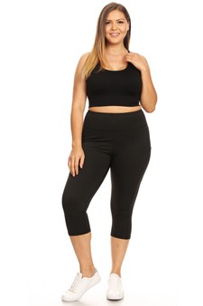 Women's High Rise 5-Pocket Activewear Capri Leggings style 5