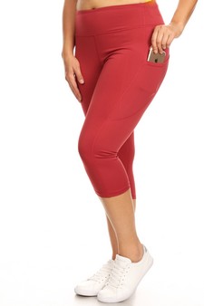 Women's High Rise 5-Pocket Activewear Capri Leggings style 2