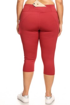 Women's High Rise 5-Pocket Activewear Capri Leggings style 3