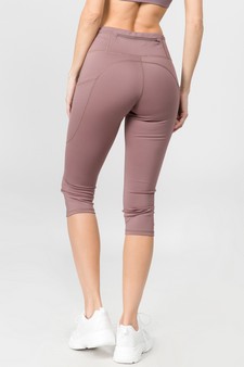 Women's High Rise 5-Pocket Activewear Capri Leggings (Medium only) style 3