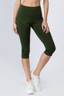 Women's High Rise 5-Pocket Activewear Capri Leggings (Small only) style 2