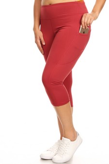 Women's High Rise 5-Pocket Activewear Capri Leggings (XXXL only) style 2