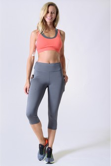 Women's High Rise 5-Pocket Activewear Capri Leggings style 4