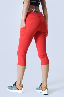 Women's High Rise 5-Pocket Activewear Capri Leggings style 3