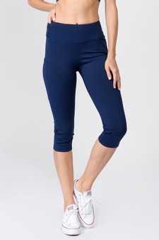 Women's High Rise 5-Pocket Activewear Capri Leggings style 4