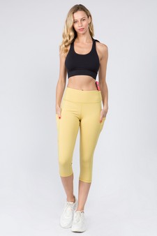 Women's High Rise 5-Pocket Activewear Capri Leggings style 4