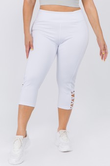 Women's Active Lattice Capri Cutout Workout Leggings style 2