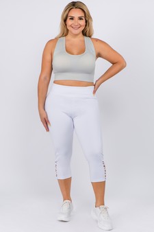 Women's Active Lattice Capri Cutout Workout Leggings style 5