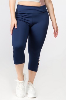 Women's Active Lattice Capri Cutout Workout Leggings style 2