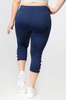 Women's Active Lattice Capri Cutout Workout Leggings style 3