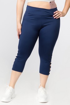 Women's Active Lattice Capri Cutout Workout Leggings style 4