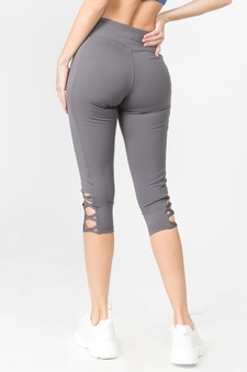 Women's Active Lattice Capri Cutout Workout Leggings (Small only) style 3