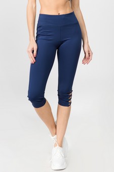 Women's Active Lattice Capri Cutout Workout Leggings (Small only) style 2