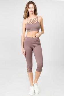 Women's Active Lattice Capri Cutout Workout Leggings (Small only) style 4