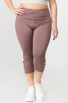 Women's Active Lattice Capri Cutout Workout Leggings (XL only) style 2
