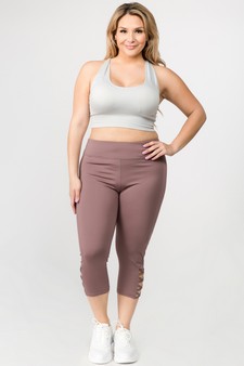Women's Active Lattice Capri Cutout Workout Leggings (XL only) style 4