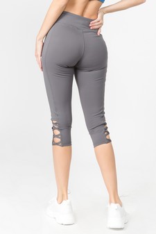 Women's Active Lattice Capri Cutout Workout Leggings style 3