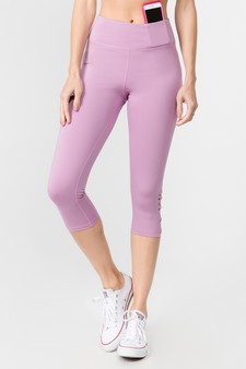 Women's Active Lattice Capri Cutout Workout Leggings style 3