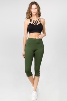 Women's Active Lattice Capri Cutout Workout Leggings style 3