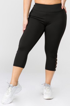 Women's Lattice Capri Cutout Activewear Leggings style 2