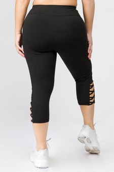 Women's Lattice Capri Cutout Activewear Leggings style 4