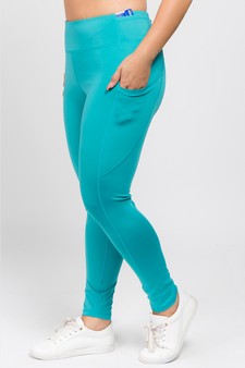 Women's High Waist Tech Pocket Activewear Leggings (XXL only) style 4
