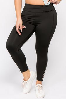 Women's Lattice Ankle Cutout Activewear Leggings style 3