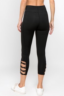 Women's Lattice Ankle Cutout Activewear Leggings (Medium only) style 3