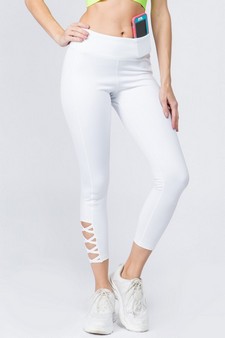 Women's Lattice Ankle Cutout Activewear Leggings (Small only) style 2