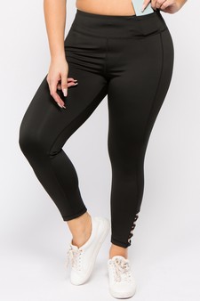 Women's Lattice Ankle Cutout Activewear Leggings (XXXL only) style 2
