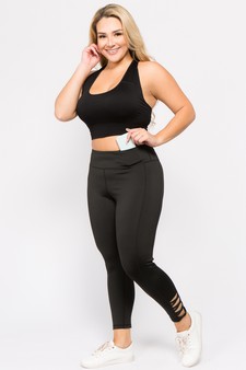 Women's Lattice Ankle Cutout Activewear Leggings (XXXL only) style 4