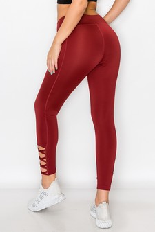 Women's Lattice Ankle Cutout Activewear Leggings style 3