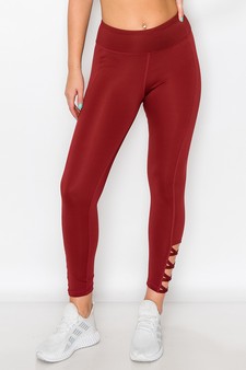 Women's Lattice Ankle Cutout Activewear Leggings style 4