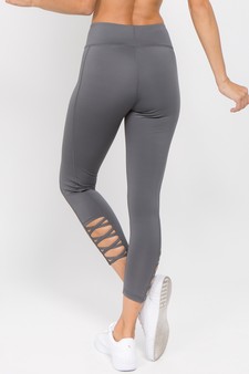 Women's Lattice Ankle Cutout Activewear Leggings style 3