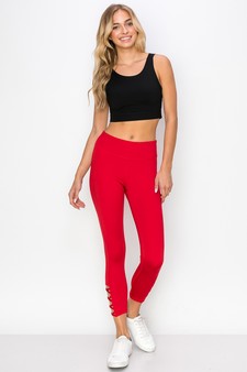 Women's Lattice Ankle Cutout Activewear Leggings style 4