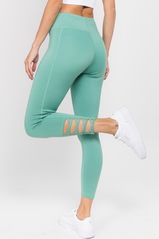 Women's Lattice Ankle Cutout Activewear Leggings style 3