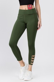 Women's Lattice Ankle Cutout Activewear Leggings style 2