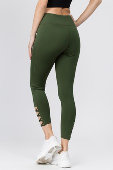 Women's Lattice Ankle Cutout Activewear Leggings style 3