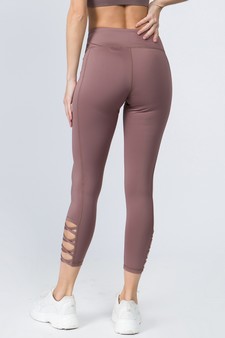 Women's Lattice Ankle Cutout Activewear Leggings style 3