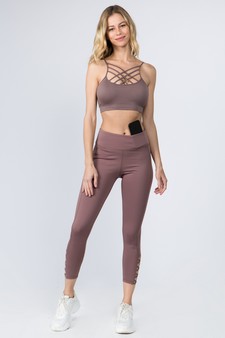 Women's Lattice Ankle Cutout Activewear Leggings style 4