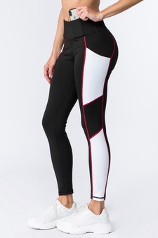 Women's High Rise Side Pocket Colorblock Activewear Leggings style 2