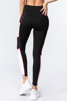 Women's High Rise Side Pocket Colorblock Activewear Leggings style 4