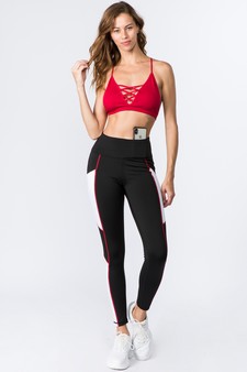 Women's High Rise Side Pocket Colorblock Activewear Leggings style 6